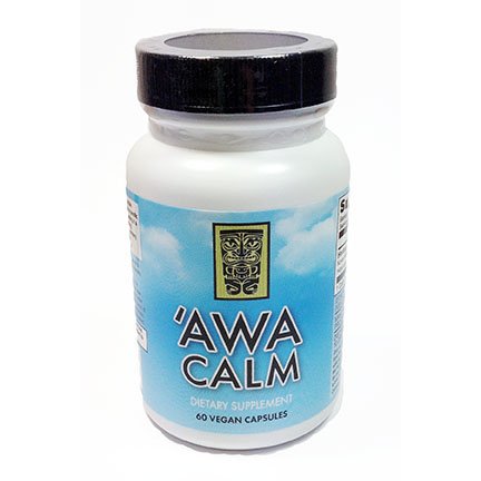 'Awa Calm Capsules - Kava-basert Herbal Supplement med 30% Kavalatone, Calamus Root, Passion Blomster, Lemon Balm & Hops (60 Kapsler)