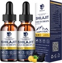 Lukaree 16-i-1 Shilajit dråper for menn og kvinner, Ashwagandha, Ginseng, Turmeric, Rhodiola, Amla, Sea Moss, flytende vitamin Supplement med 85+ Trace Minerals og Fulvic Acid, 2 FL Oz (2 pakke)