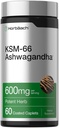 Horbäach KSM-66 Ashwagandha Supplement Caplets | 600 mg | 60 piller | med L-Theanine | for kvinner og menn | Vegan, ikke-GMO, Glutenfri Kompleks Supplement