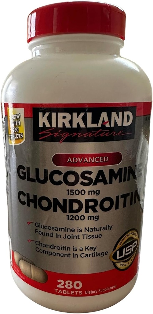 Kirkland Signatur Glucosamine HCI 1500mg Chondroitin Sulfate 1200mg 220 tabletter/ny økt antall