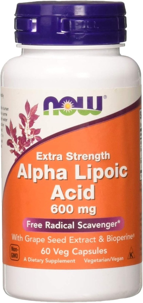 Nå Matvarer Alpha Lipoic Acid 600 mg 60 Vegi kapsler