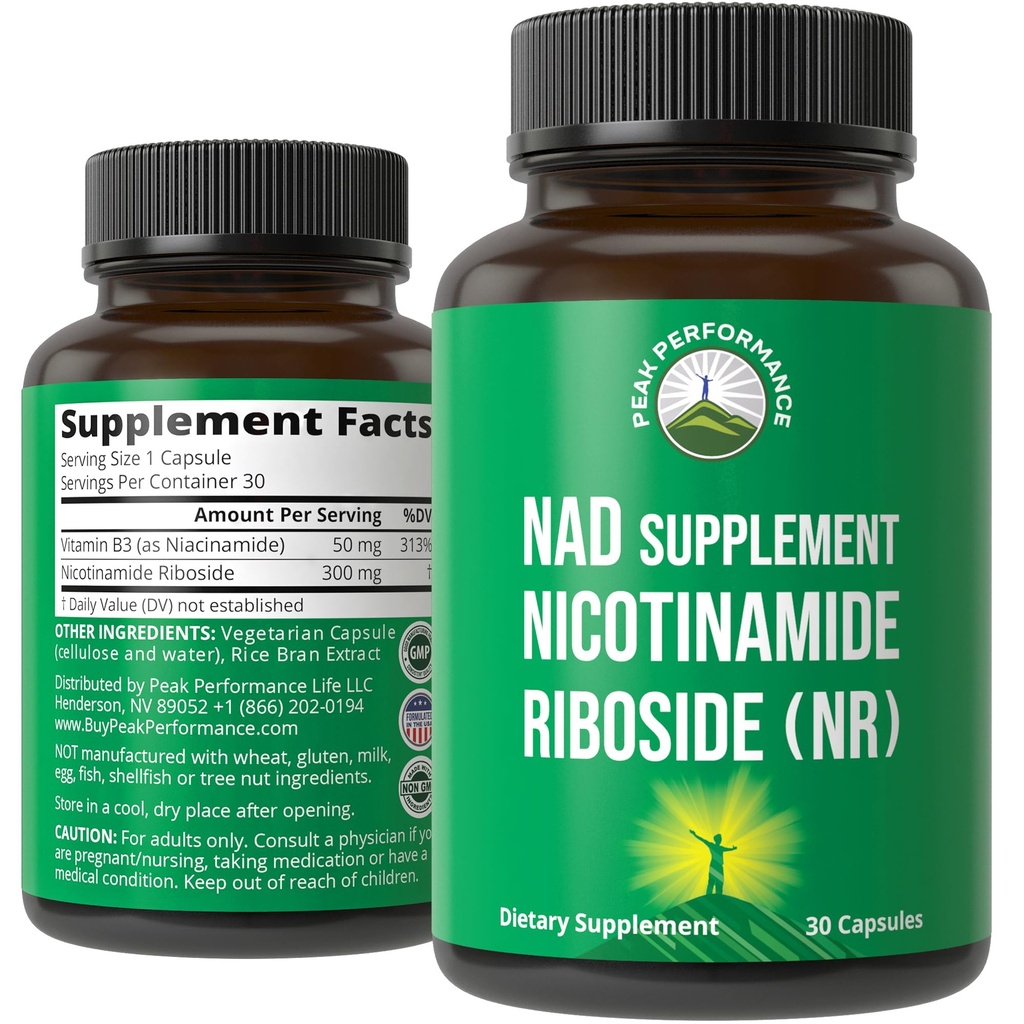 Nikotinamid Riboside NR Supplement. NMN Alternativt NAD Supplement + Niacinamid For NAD + Nivåer som vi alder. Tredjeparts testet, ikke-GMO, Glutenfri, Vegan NR vitamin kosttilskudd for kvinner og menn