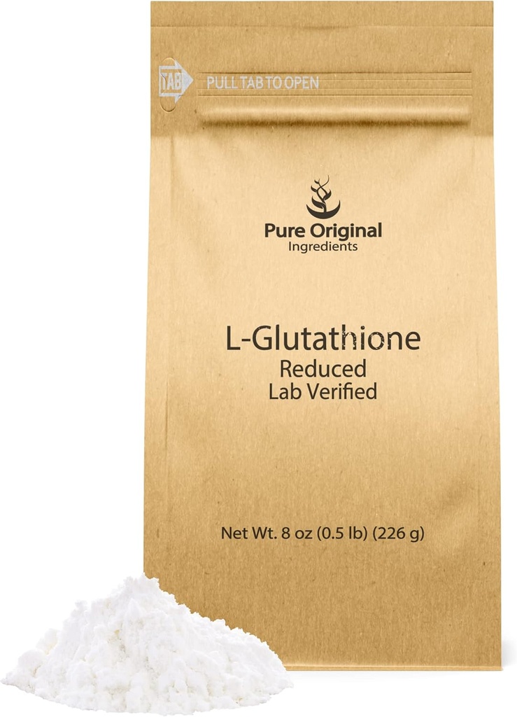 PURE ORIGINALE INGREDIENTS L-Glutatione pulver (8 oz) Redusert, alltid ren, Lab bekreftet Supplement