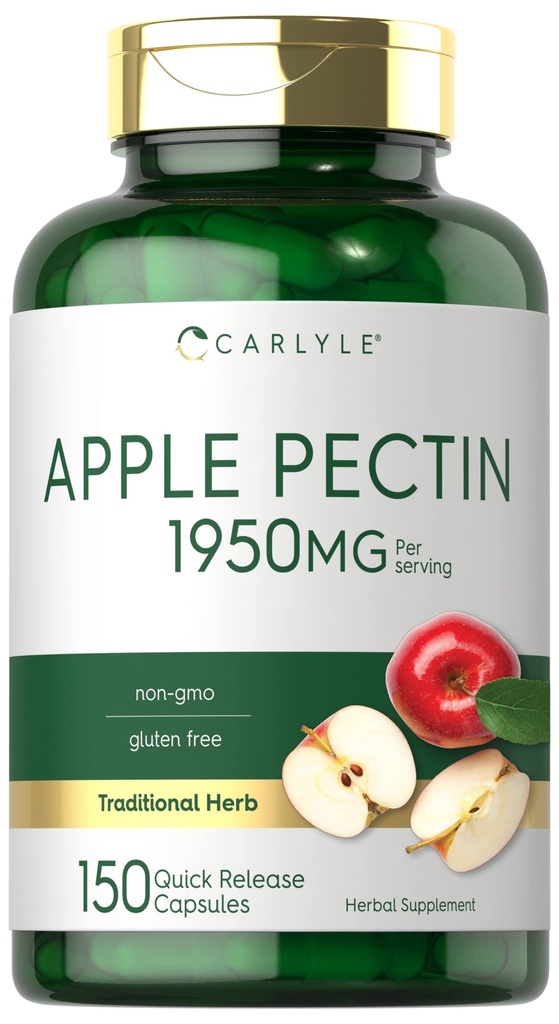 Carlyle Apple Pectin Capsules ® 1950mg ® 150 piller ikke-GMO & Glutenfri Herbal Supplement