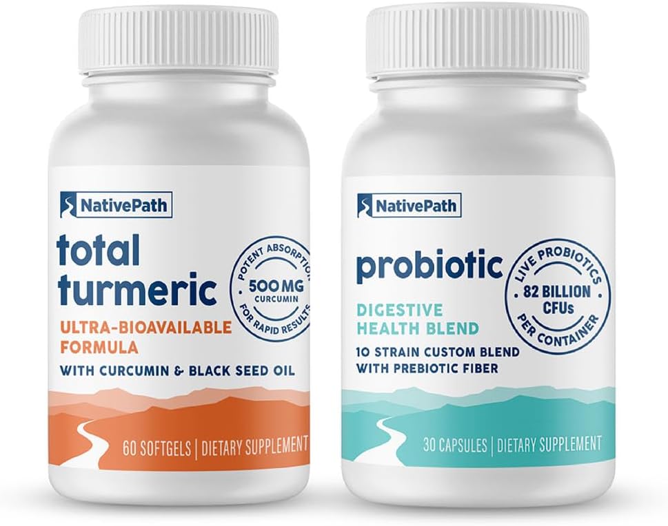 NativePath Ta sammen Bundle, Probiotic og Turmeric 30 Services