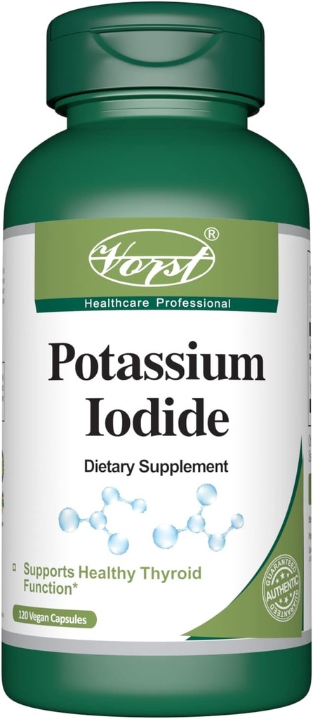 Kalium jodide 800mcg 120 Vegan kapsler | Thyroid støtte Supplement for kvinner og menn*