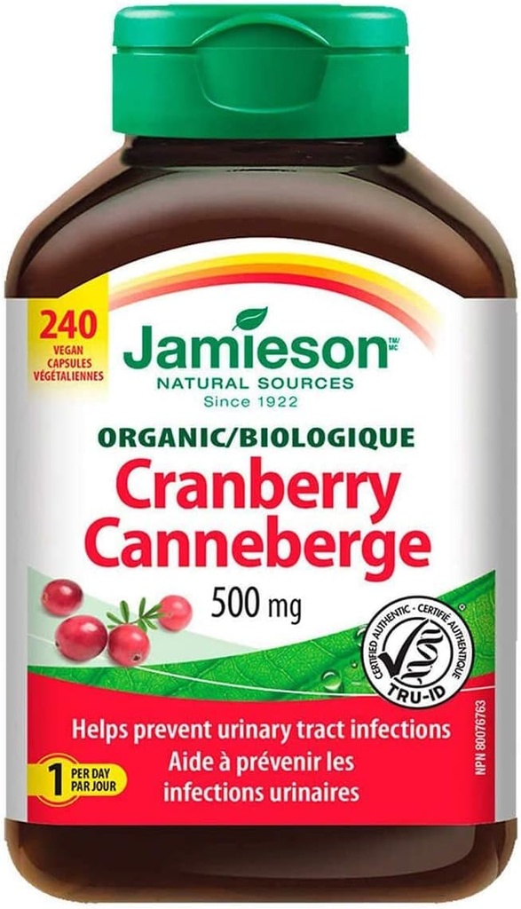 Jamieson Cranberry 500mg, 240 Vegan Kapsler