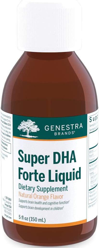 Genestra merker Super DHA Forte væske - Omega-3 Fish Oil Supplement - 5 fl oz