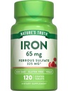 Naturens sannhet jern supplement | 65 mg | 120 tabletter | 325 mg Ferrous Sulfate | Ikke-GMO & Glutenfri piller