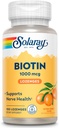 SOLARAY Biotin 1000mcg Lozenges - Biotin Supplement med vitamin A - Nervefunksjon og Cellular Energy Support - Naturlig Orange Juice Flavor, god smak, 60-dagers garanti, 100 serveringer, 100 Lozenges