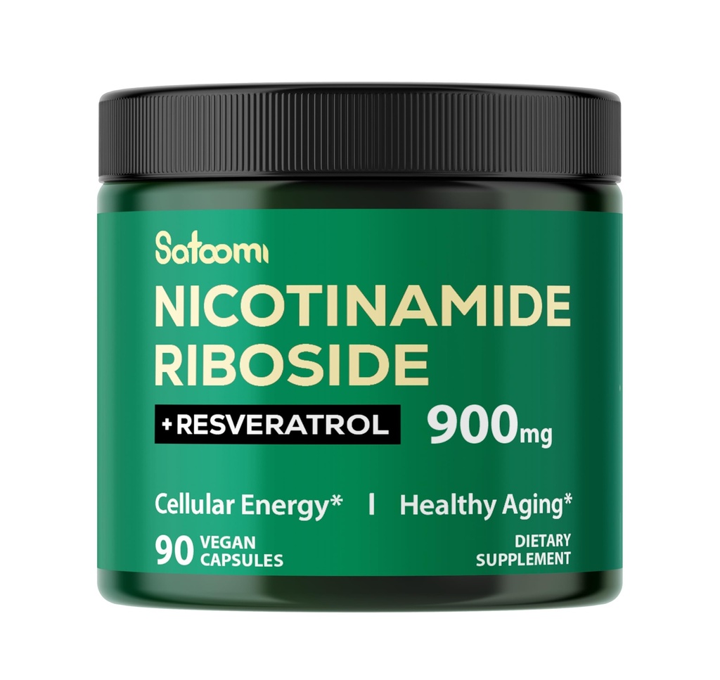 Satoomi NAD Supplement med Liposomal Nicotinamid Riboside 900 mg NR, Resveratrol, Quercetin - 90 greve