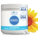 Core Med Science Liposomal Berberine Supplement, 300mg (60 greve) - Berberine HCL Extract Capsules Støtte Liver & hjerte helse - Ikke-GMO, Glutenfri, Hvetefri, & Dairy-Free Vegetariske kapsler