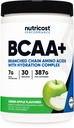 Nutricost BCAA + Hydration Powder (Green Apple) 30 Serveringer - Branched Chain Aminosyrer med Hydration Complex - Glutenfri, ikke-GMO