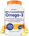 OmegaVia Ultra konsentrert Omega 3 Fiskeolje Burpless, 60 Softgels, Triple Styrke Omega 3 Fish Oil Supplements, 1135 mg Ren Omega3, Ingen Fisk Burps, høy EPA DHA DPA, IFOS 5-stjerners