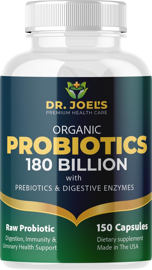 Organiske probiotika 180 milliarder CFU - 40 Strains Vegan Probiotika + Prebiotika + Digestive Enzymer - Gut & Immune Health - 100% ren, maksimal potens og holdbarhet stabil - laget i USA