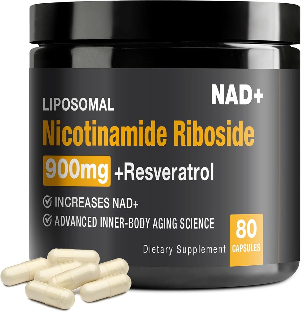 NAD + Supplement - NAD + med Nikotinamid Riboside (NR) og Resveratrol Quercetin 900 mg, USA-063-0911XL-115NAD
