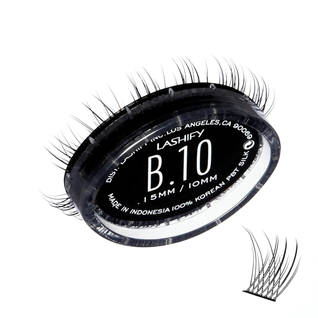 Lashify Bold 10mm Gossamer DIY Eyelash utvidelser Påfyll, svart, enkle falske øyenvipper for et naturlig utseende