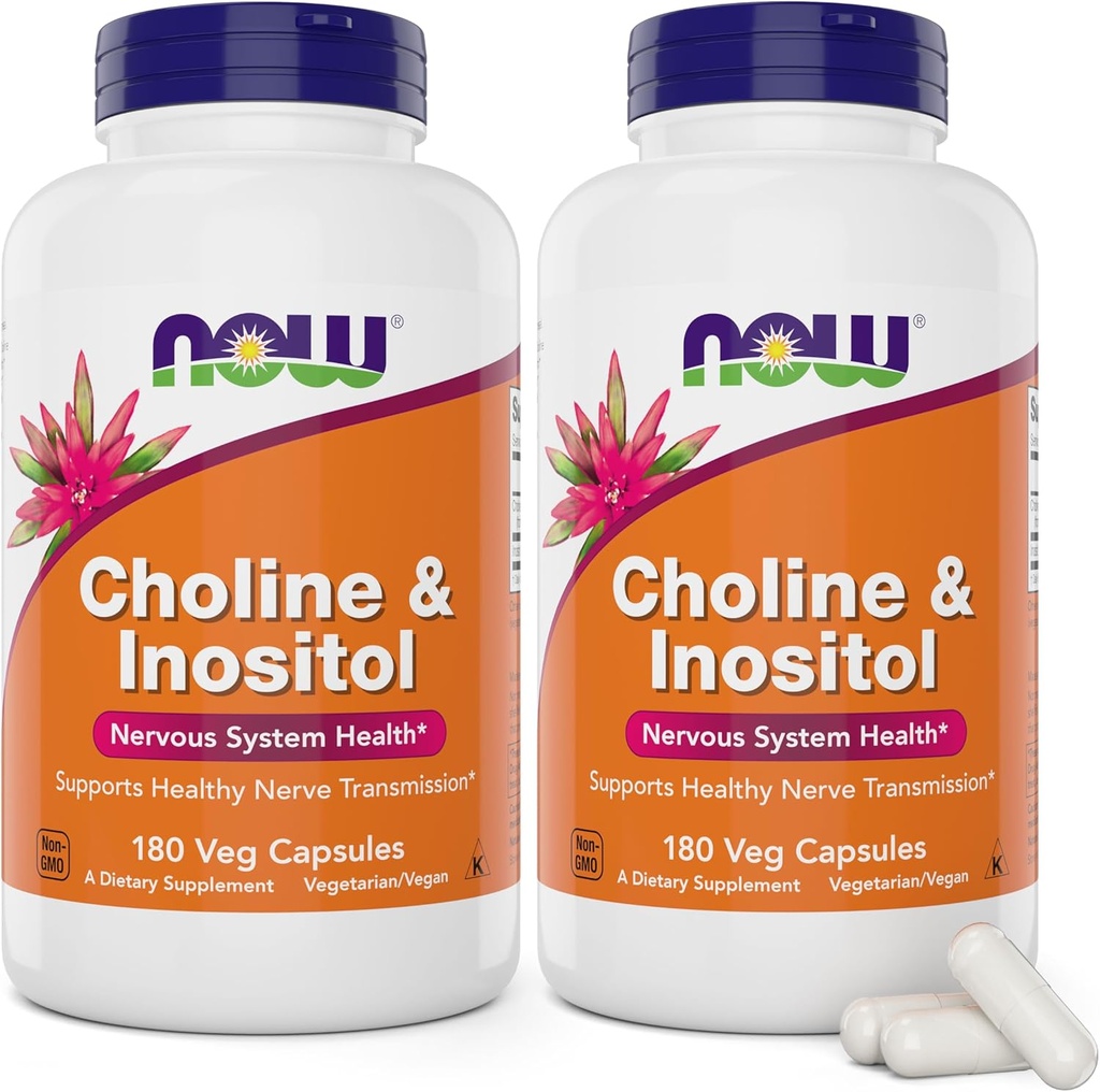 Nå Choline & Inositol, 180 Vegetariske kapsler (Pack of 2)