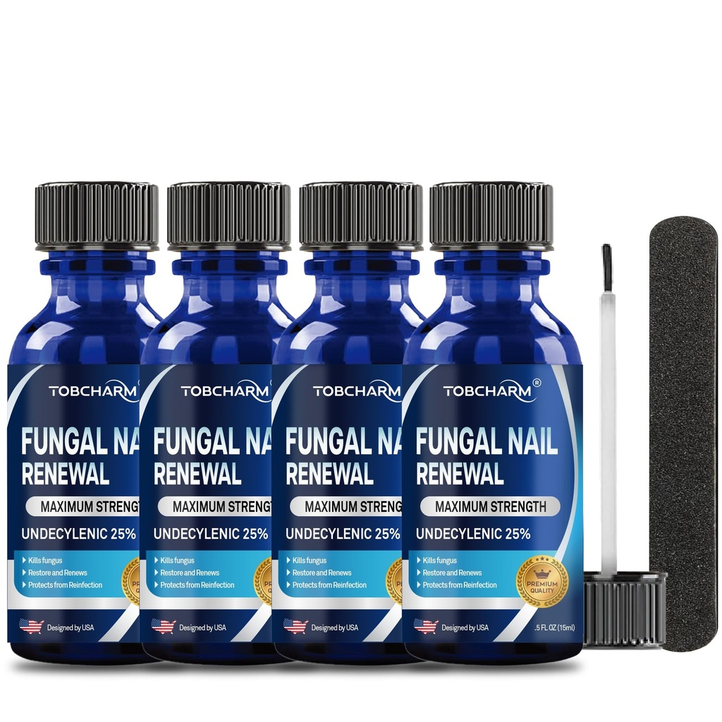 4Pcs Toenail Fungus behandling, 25% Udecylensyre, Nail Fungus behandling for Toenail, Toe Nail Fungus behandlinger (2 FL OZ)