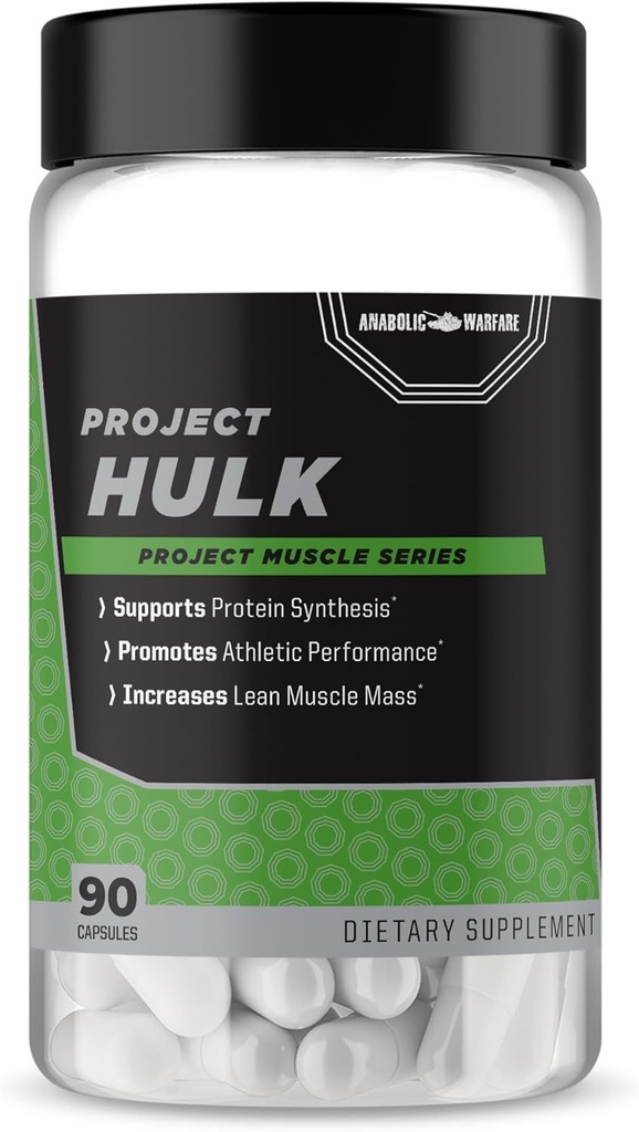Prosjekt Hulk, Styrke, Atletisk ytelse, Proteinsyntese, laget med botaniske (90 kapsler).*