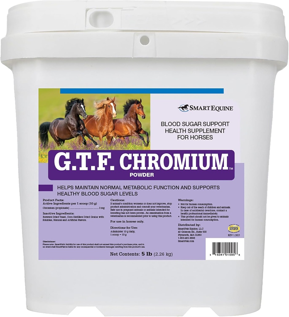 GTF Chromium® Powder | Hestemetabolske kosttilskudd, støtter Metabolsk funksjon | 5 lb Bucket