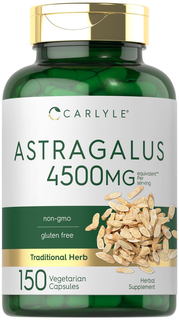 Carlyle Astragalus Root Capsules 4500 mg | 150 greve | Vegetarisk, ikke-GMO, Glutenfri Supplement
