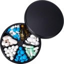 Metall Pill Dispenser Pill Organizer med 7 sammenligninger - Heavy Duty Anti-Mix Pill Container, Stor vanntett Daily Pill Box Pill Case for vitamin, medisin, Supplement, Fiskeolje, 0,39lb (svart)