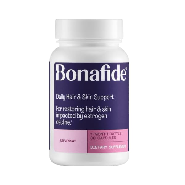 Bonafide Silvesa Håret og huden støtte kapsler - Hormon-fri, narkotika-fri daglig nourishment for hår og hud under menopause - 30 dagers forsyning (30 kapsler)