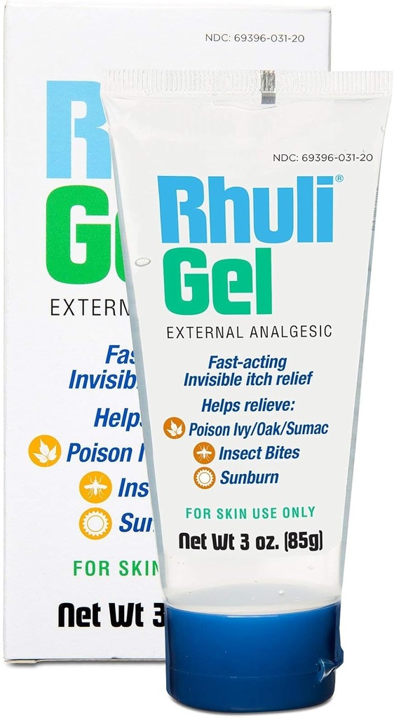 Anti-Itch Gel for Sunburn, Mosquitos, Bug Bites, Poison Ivy, Poison Oak Relief - Analgesisk kjølebehandling for emne hudbruk - 3 Oz Tube