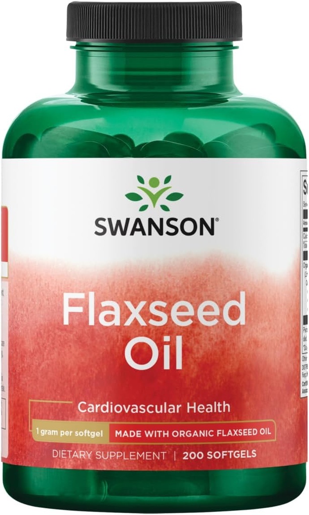 Swanson Flaksfrø Olje (Omegatru) 1000 Milligrams 200 Sgels
