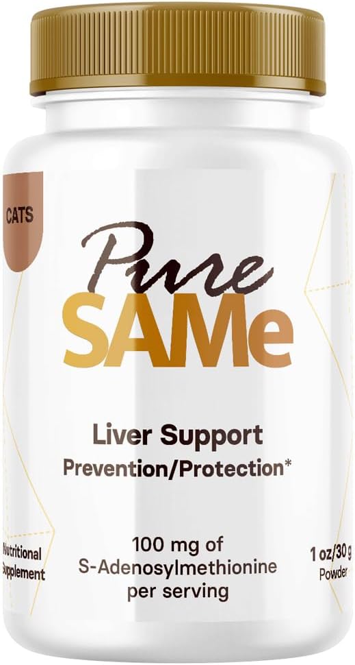 Ren samme lever støtte for katter - kylling flavored lever kosttilskudd for katter å fremme optimal leverfunksjon, kognitiv helse og vitalitet - Cat leverstøtte med 20% ren samme (1 oz)