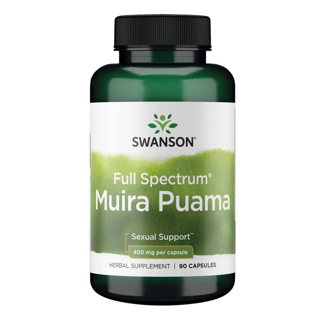 Swanson Muira Puama Root seksuell helse $ 3% Boost støtte for kvinners kosttilskudd 400 mg 90 kapsler
