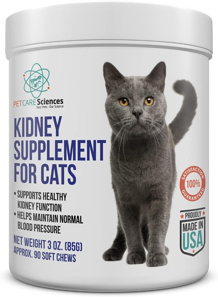 Ca 90 serveringer Cat Njure støtte Chews - Feline Nurneal Restore - Renal Cat Treats - Cats Nurneal Support Supplement - Urine Tract Inritations Control for Cat - Laget i USA