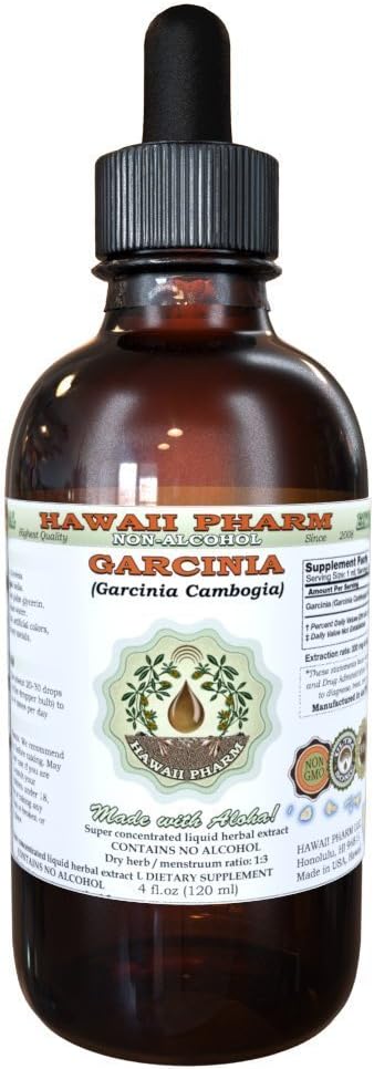 ren Garcinia alkohol-fri flytende ekstrakt, organisk Garcinia (Garcinia cambogia) tørket frukt glykeritt Hawaii Pharm naturlig Herbal Supplement 2 floz