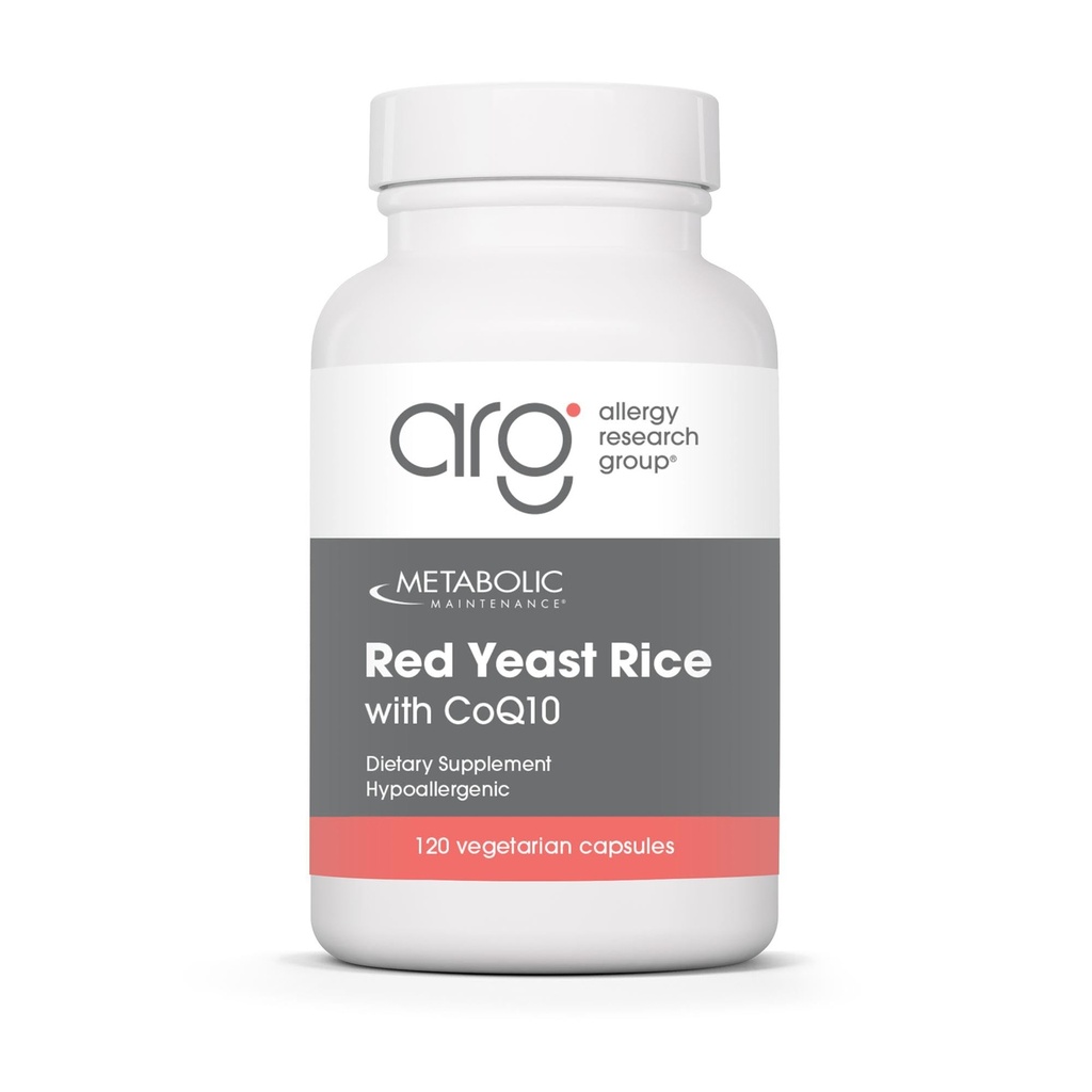 Metabolsk vedlikehold rød yeast ris med coQ10 - gir energiproduksjon + kardiovaskulær helsestøtte - Co enzyme Q-10 + rød yeast ris antioksidant Supplement (120 kapsler)