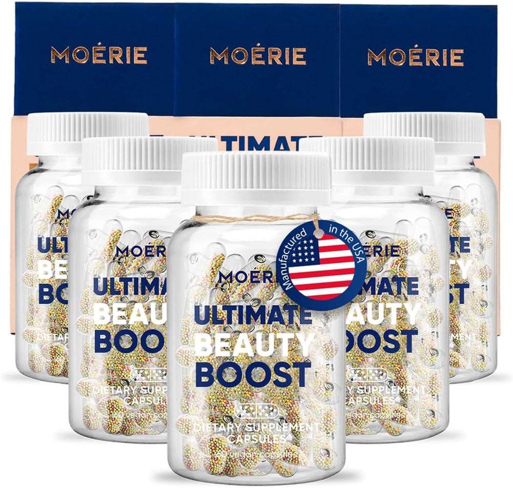 Moerie hårvekst Supplement for kvinner og menn - Håret hud og negler vitaminer med biotin, Q10 & Mineraler - For tykkere, Fullere hår og hår tap behandling - Avansert beadlet leveringssystem - 360 piller