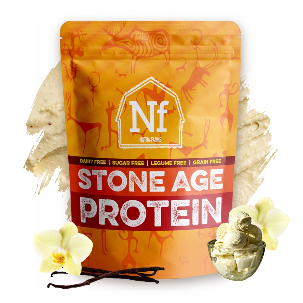 Steinalder Protein | Egg Hvitt Protein | Glutenfri | Whey Gratis | Sukkerfri | Gut-Friendly | Vanilla, 2 lbs