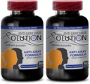 Catalase Anti Gray - Grå Hårløsning for menn og kvinner - Anti Grå Hår Supplement Vitaminer - Økologisk naturlig hårfarge for Grå Hårdekke - Hårprodukter for kvinner - 2 flasker 120 Kapsler