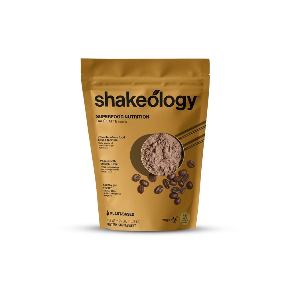Shakeology 0g tilsatt sukker plante basert proteinpulver blanding, glutenfri riste med vitaminer og mineraler – hjelper støtte sunn vekttap, lean muskel, gut helse – Cafe latte, 30 serveringer