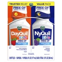 Vicks Kids DayQuil & NyQuil Cold & Cough Relief Liquid Co-Pack, Fri for kunstige dyser og sukker, Multi-Symptom Relief av Cough, Sneezing, Runny Nese, Mucus og Chest Congestion, for alderene 6+, 2x6oz