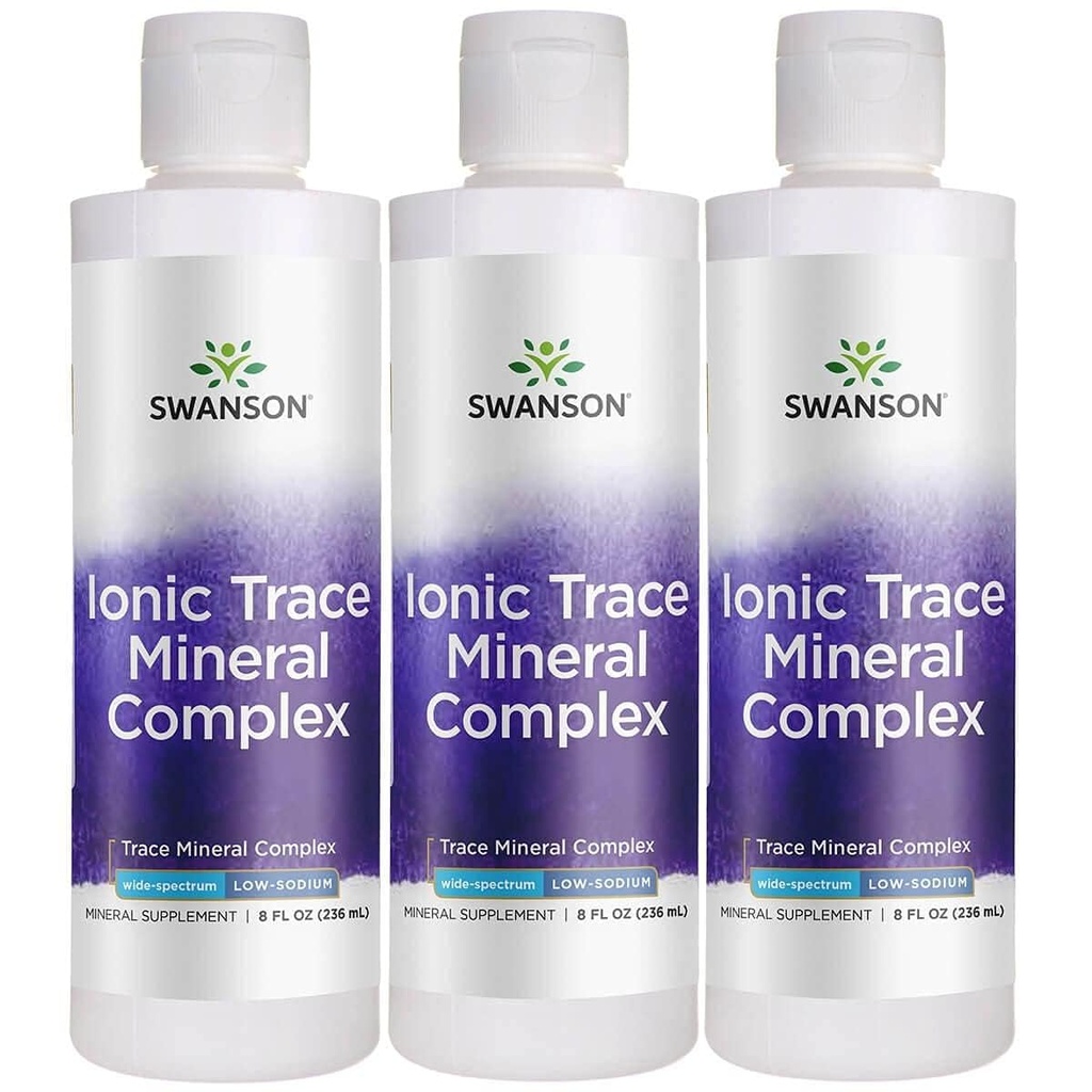 Swanson Concentrace Trace Mineral Drops 8oz-fullstendig Mineral Complex for energi, Hydration, & Electrolyte Balance Over 72 høy absorpsjon Ioniske Minerals Slik som magnesium, Kalium, Kalsium (3 pakke)