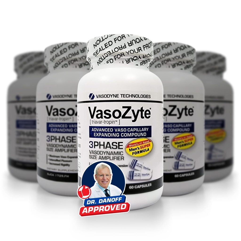 Generisk VasoZyte 5 flasker - støtter nitric oksid & sunn blodflyt - med vår eksklusive formel med oligopin, og vår krystall ren utvinningsprosess - for velvære - 5 måneders forsyning