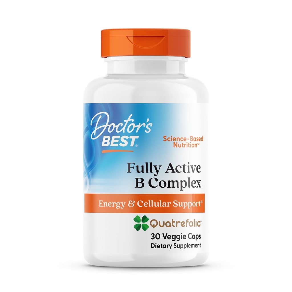 Leger Best Fullly Active B Complex, Energi og Cellular Support, Ikke-GMO, Glutenfri, Soya Gratis, Vegan 30 Veggie Caps