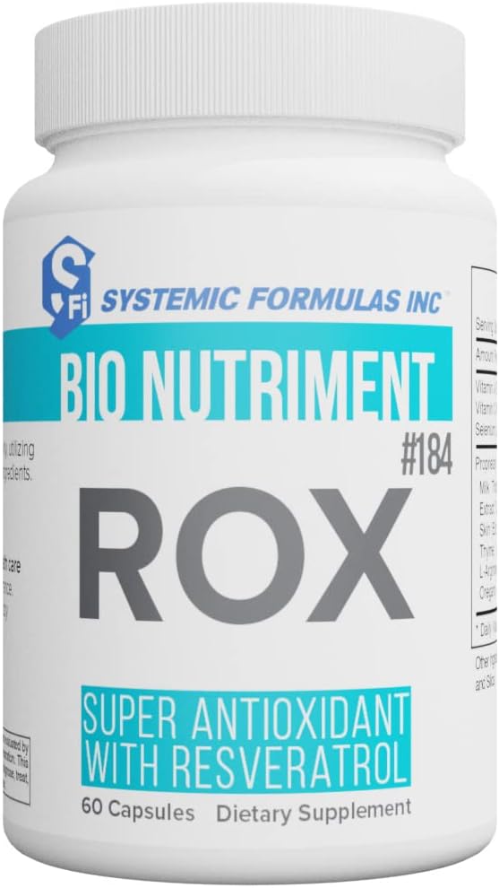 Systemiske Formler ROX Super Antioksidant med Resveratrol 60 Kapsler #184. Super antioksidant formel