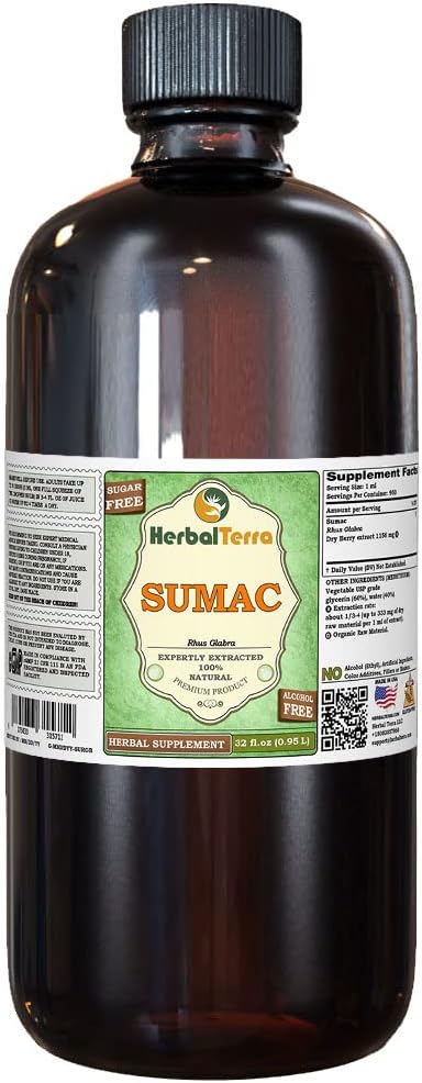 Suma (Pfaffia paniculata) Glyceritt, tørket Roots alkohol-fri flytende ekstrakt (merkenavn: HerbalTerra, stolt laget i USA) 32 floz (0,95 l)