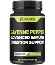 210 kapsler - Cayenne Pepper Supplement Ekstrakt 10:1 med Berberine HCI, hvitløksbulb, olivenblad og mer - Kombinert Formel for digestiv helse, hjertehelse og immunitetsfunksjon støtte