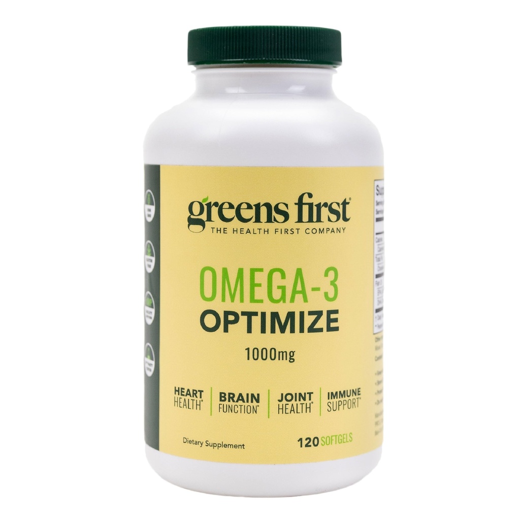 Greens First Omega-3 Optimize Daily Supplement - Ultra-Pure, Potent Marine olje - for hjerte, hjerne og felles helse - høy EPA / DHA - Immunstøtte - 850 mg (120 Softgels)