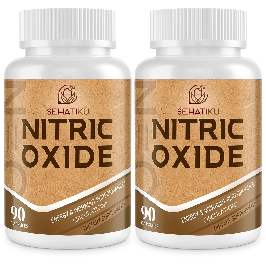 Nitric Oxid Supplement, Nitric Oxid Booster & 6-i-1 Phytonutrient blanding for hjerte, flyt, immun - 90 kapsler (2 flaske)