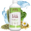 Begravet skatt urte jern - 48 serveringer, flytende jern og urte Supplement, vitamin C & B kompleks vitaminer, jern-rik grønn, vegansk jern for menn og kvinner