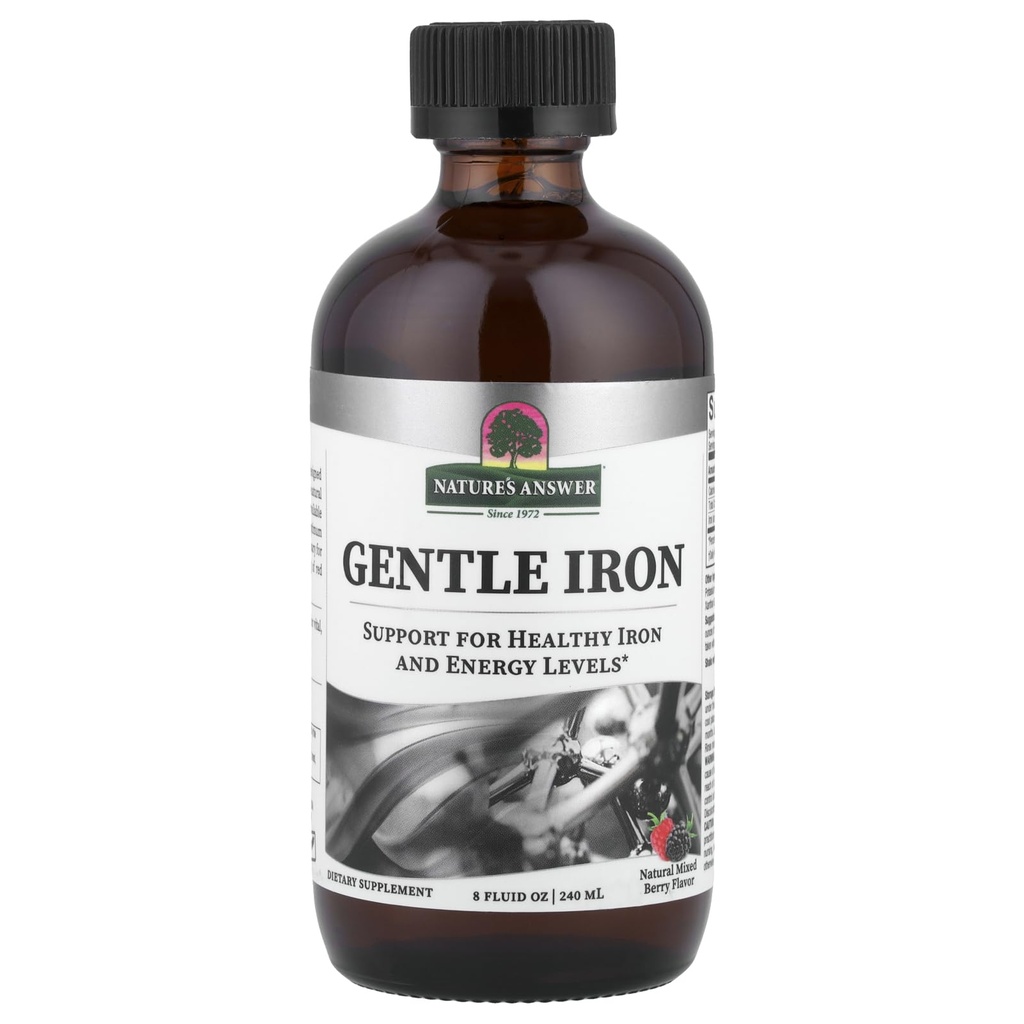 Naturens svar Gentle Iron 8 Ounce Liquid | Støtter røde blodceller | Støtter jernnivåene | Glutenfri | Ikke GMO